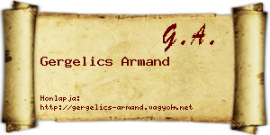 Gergelics Armand névjegykártya